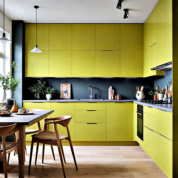 chartreuse modern scandinavian cabinets minimalist decor