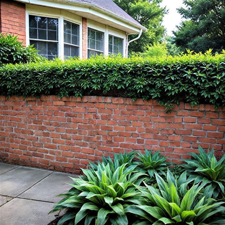 checkerboard brick fence to add a playful and distinctive look to your front yard