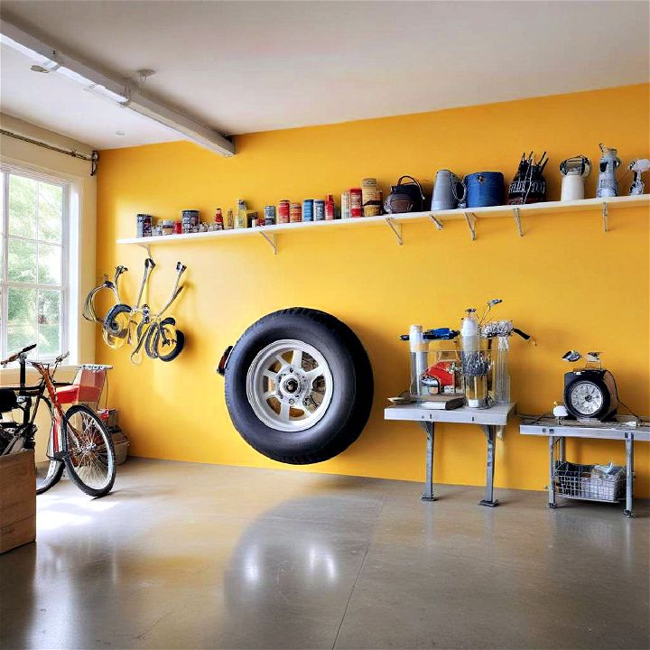cheerful and welcoming yellow garage paint