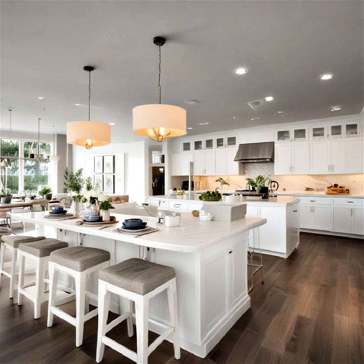 chef inspired double island kitchen