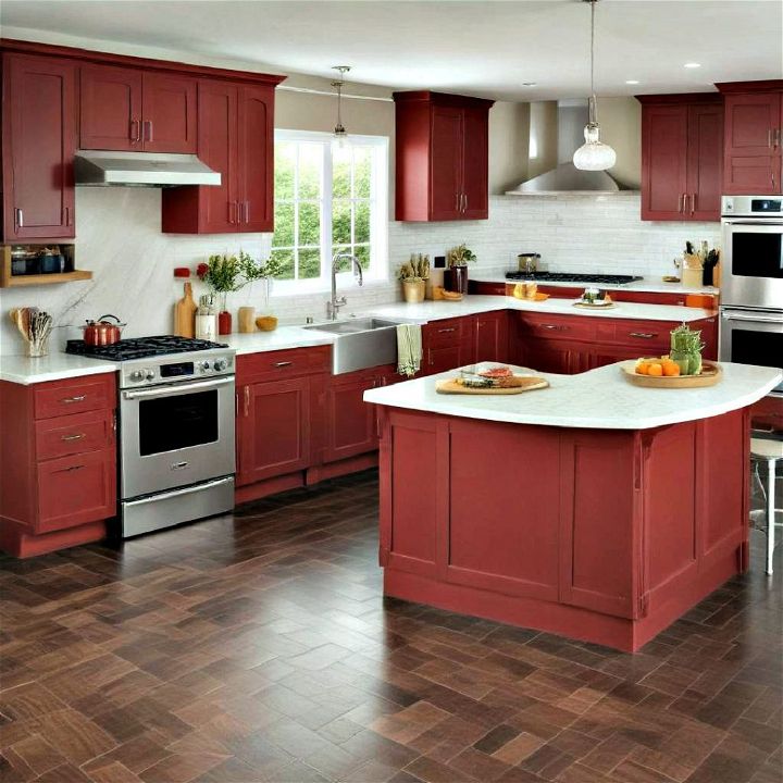 cherry red cabinets for kitchen