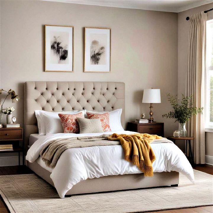 choose an upholstered bed frame cozy vibe