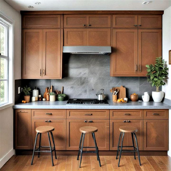 cinnamon brown cabinets to add warmth