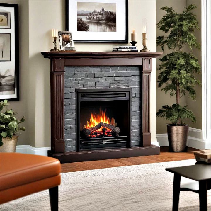 classic and realistic mantel electric fireplace