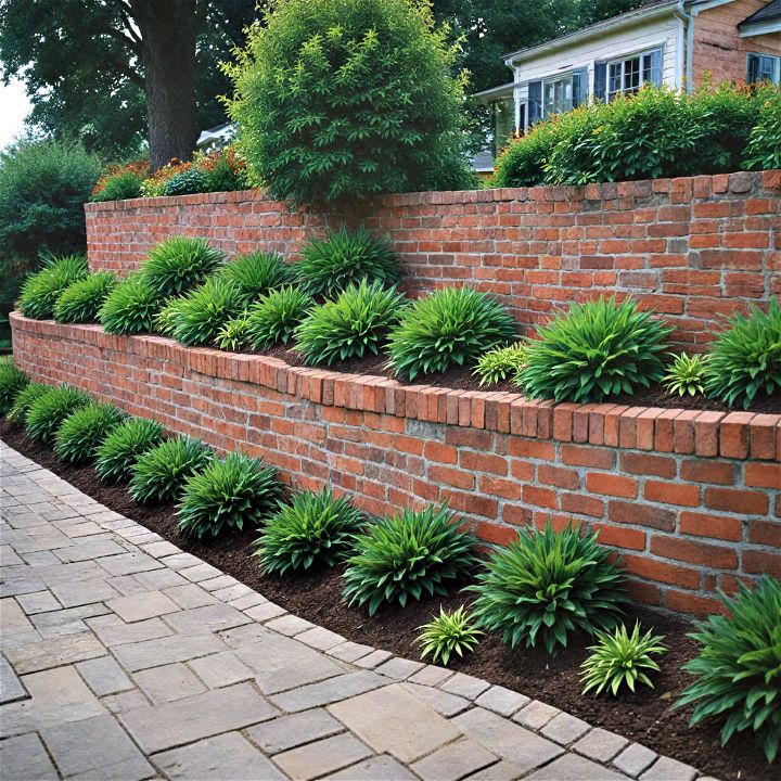 classic and versatile brick retaining wall