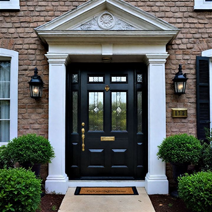 classic black front door for traditional homes