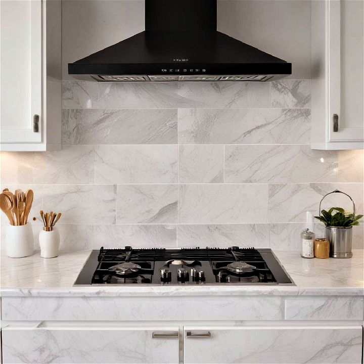 classic carrara marble tiles backsplash