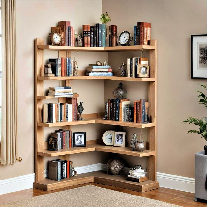 classic corner bookshelf