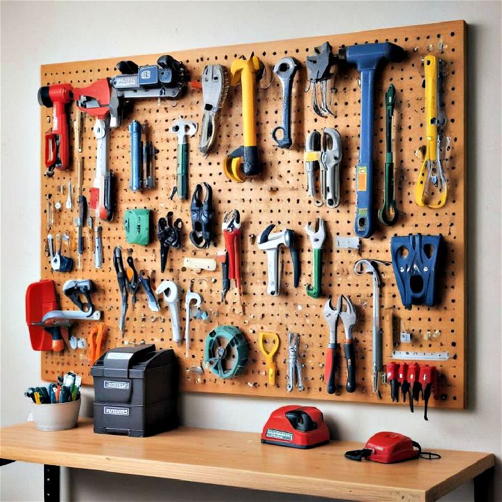classic pegboard for storage solution