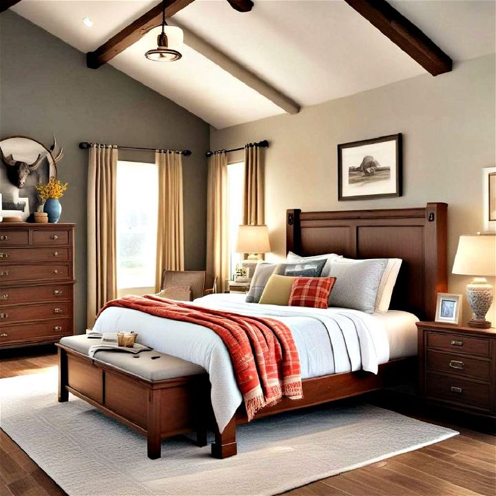classic western style ranch bedroom
