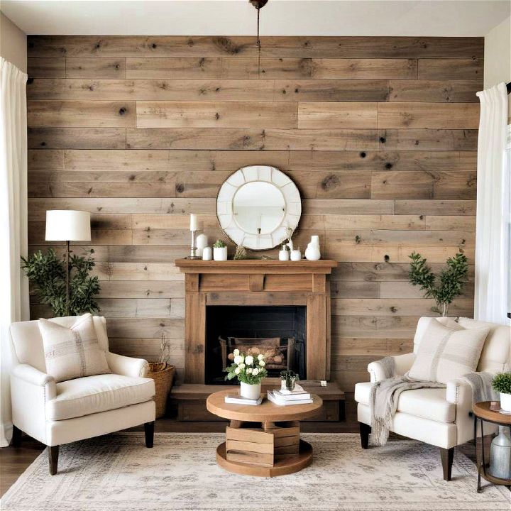 classic shiplap walls for farmhouse living room