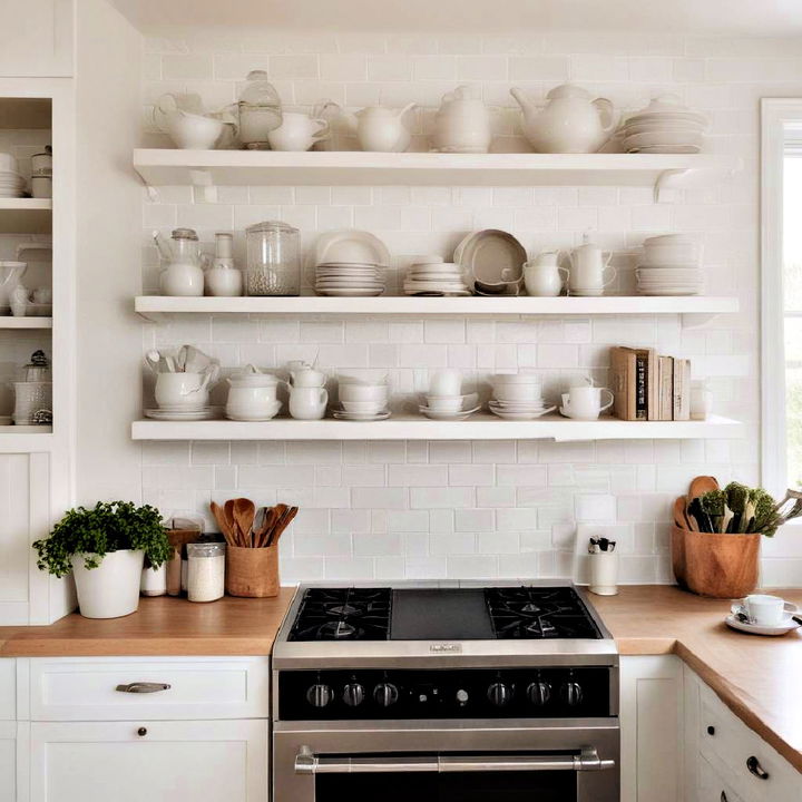 classic white shelves for simplicity