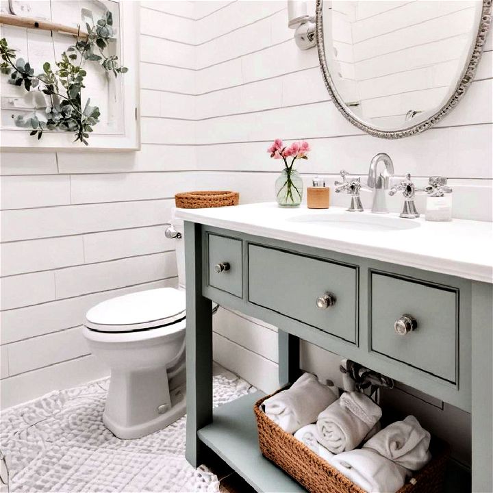 classic white shiplap bathroom