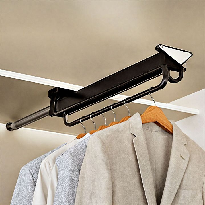 closet pull out retractable valet rod