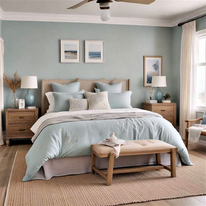 coastal palette for beach themed bedroom