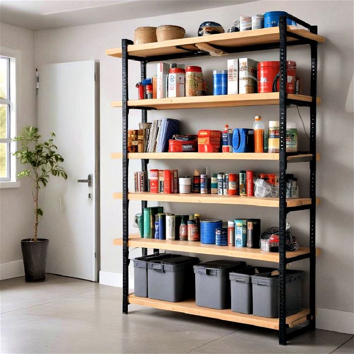 collapsible shelving for garage space