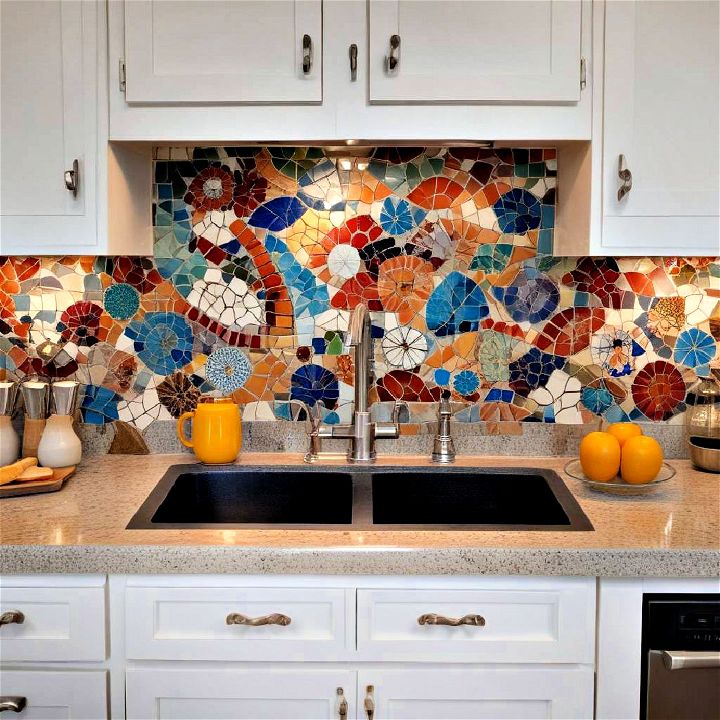 colorful mosaic backsplash to add artistry to kitchens