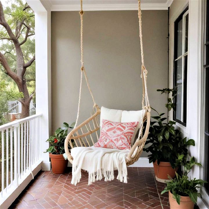 comfort and a playful swinging chair