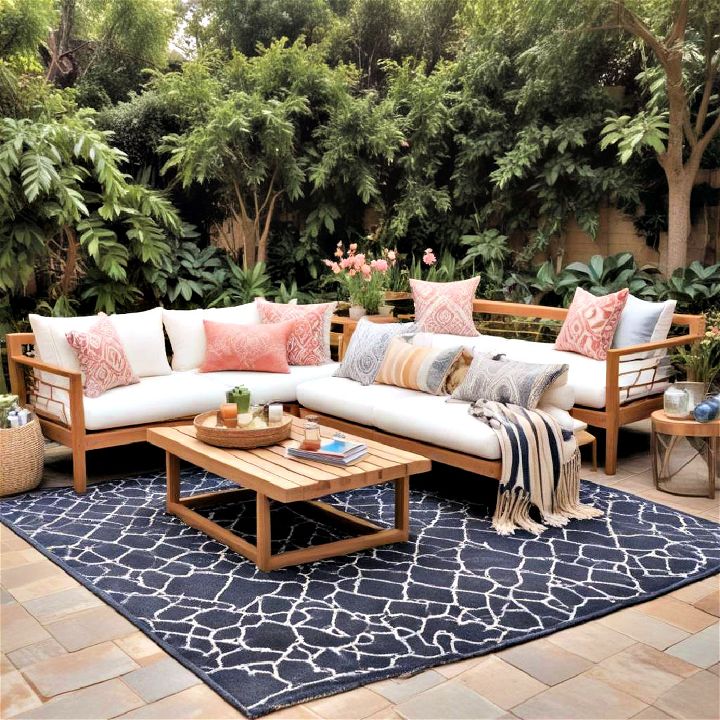 comfort and style Outdoor rugs and pillows