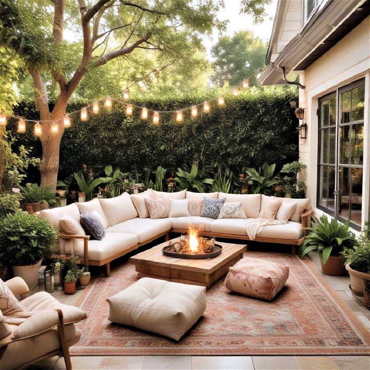 comfortable backyard outdoor living room