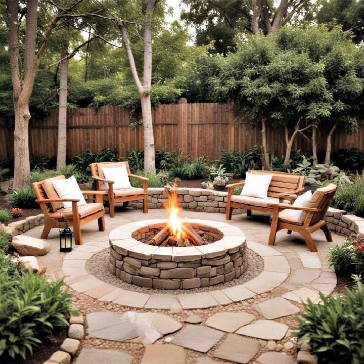comfortable fire pit gathering area