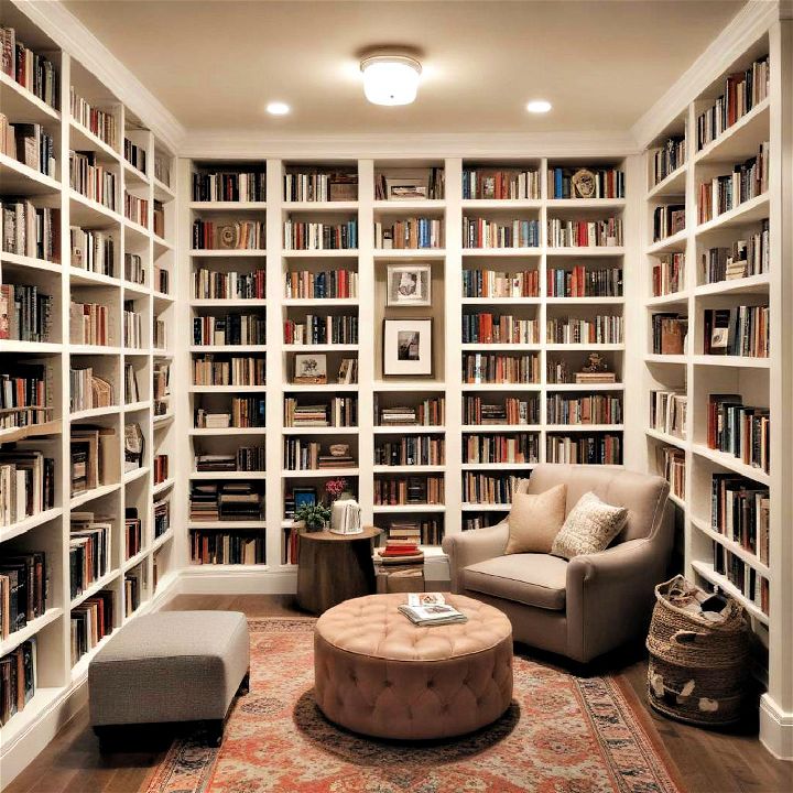comfortable library and reading nook