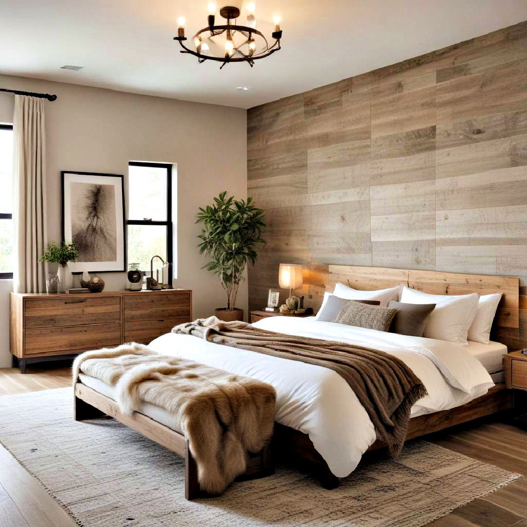 comfortable modern rustic bedroom