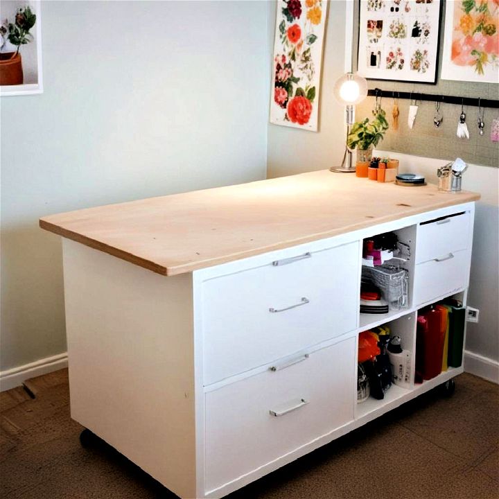 comfortable spacious cutting table