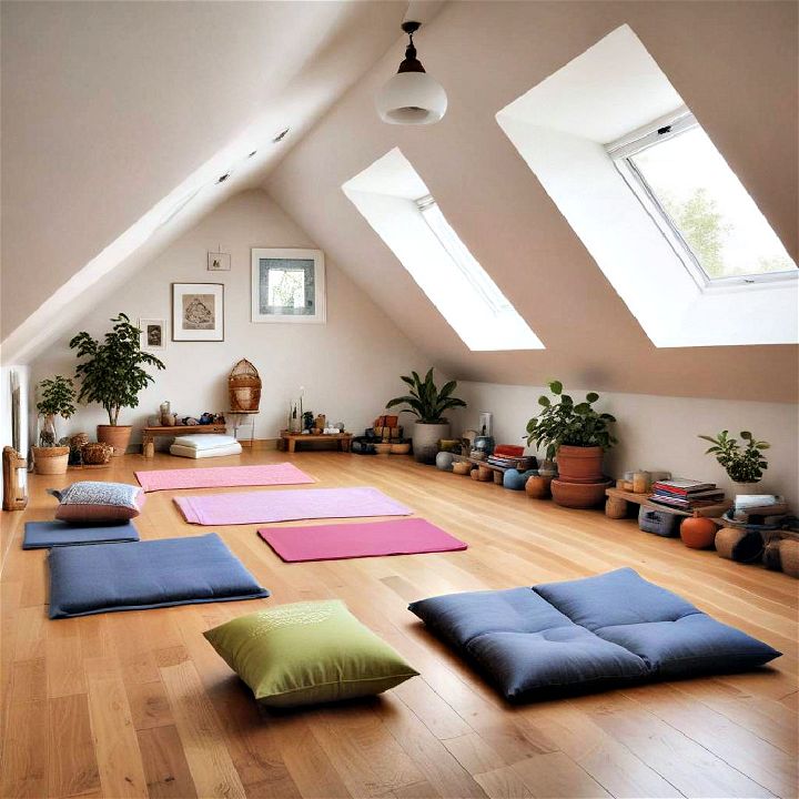 comfortable yoga or meditation space