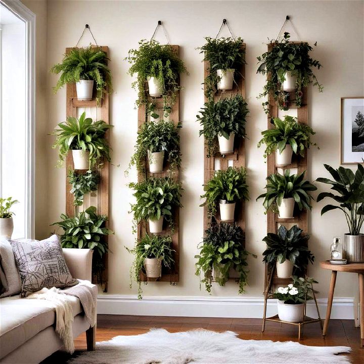 compact and stylish vertical plant displays