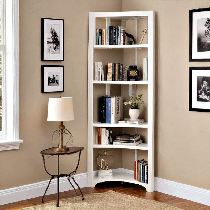 compact corner bookcases small home office