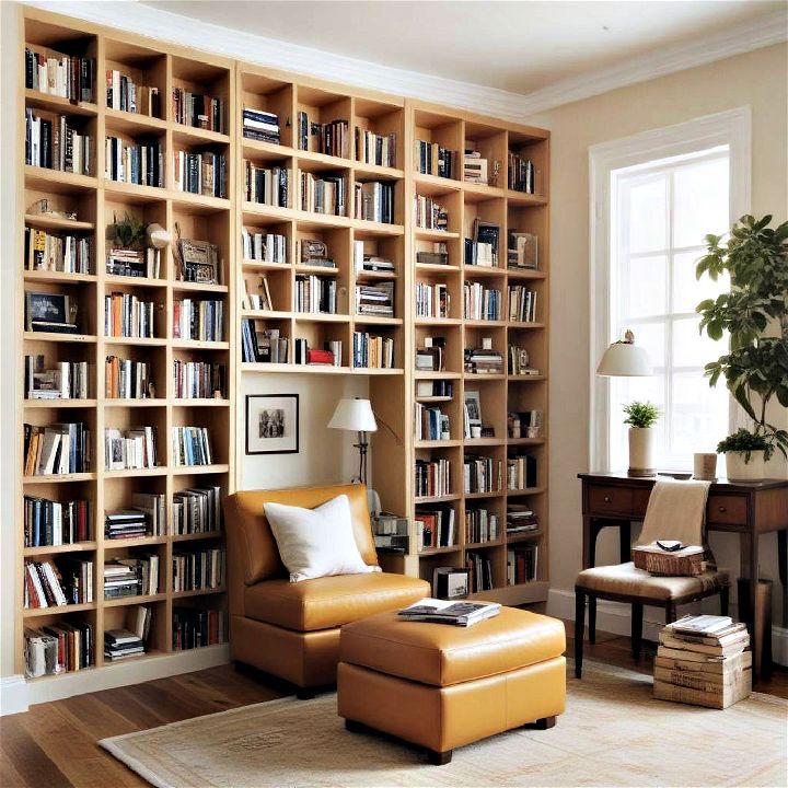 compact library setup for small space
