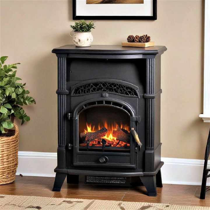 compact stove style electric fireplace