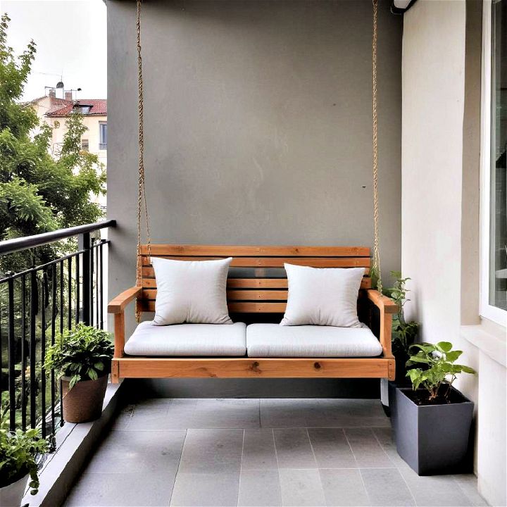 compact swing or bench for balcony