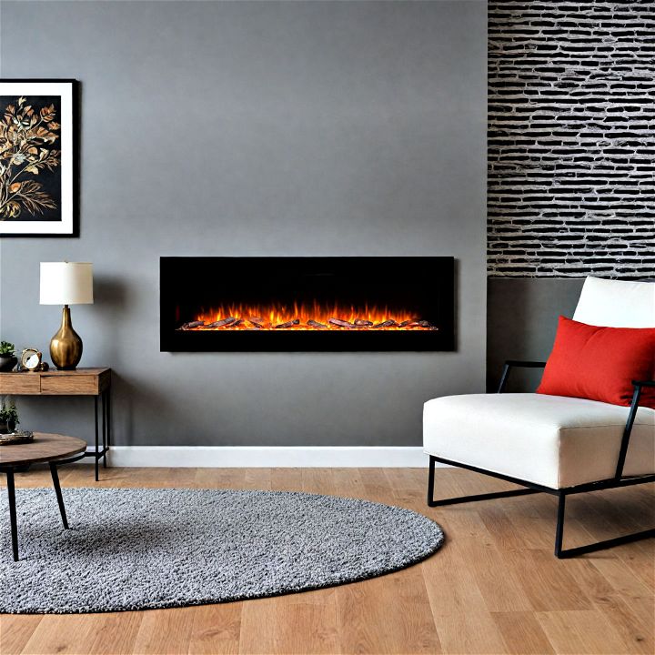 contemporary and minimalistic electric fireplace