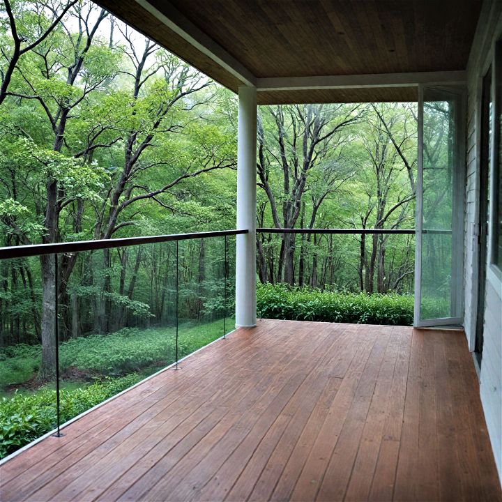 contemporary glass panel porch railings