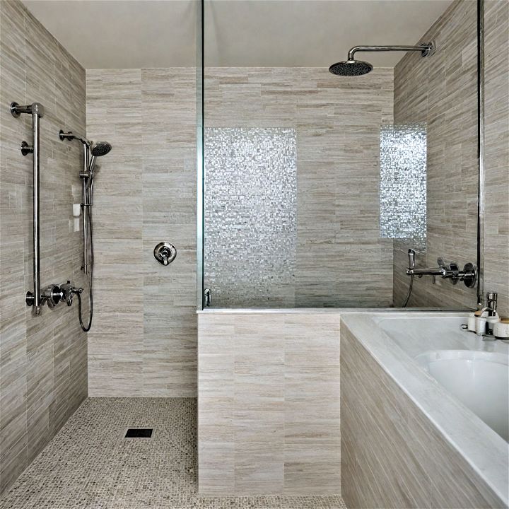 contemporary wet room style walk in shower