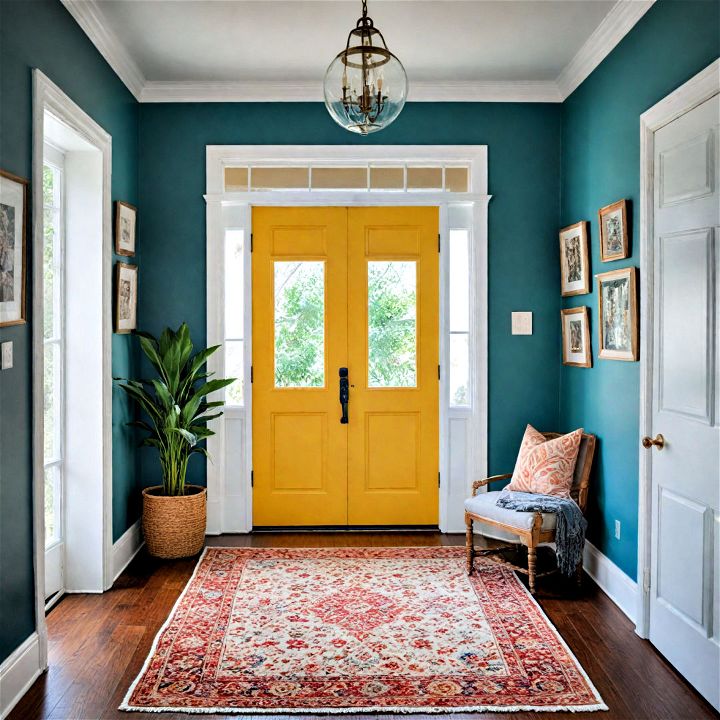 coordinated color scheme entryway