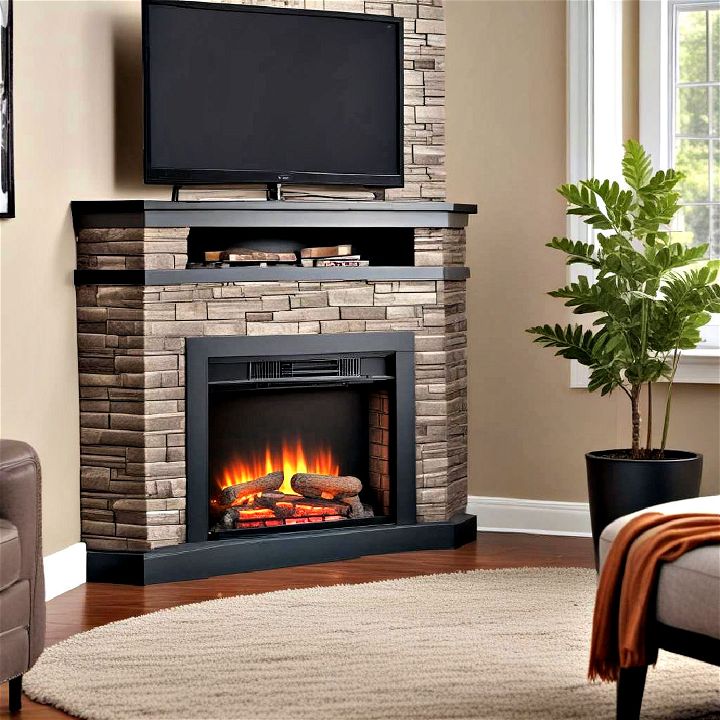 corner electric fireplace to optimize your room s layout