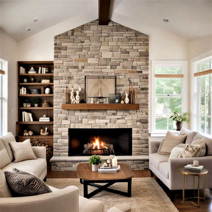 corner fireplace to add warmth