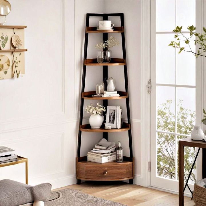 corner shelf with drawers ingenious solution