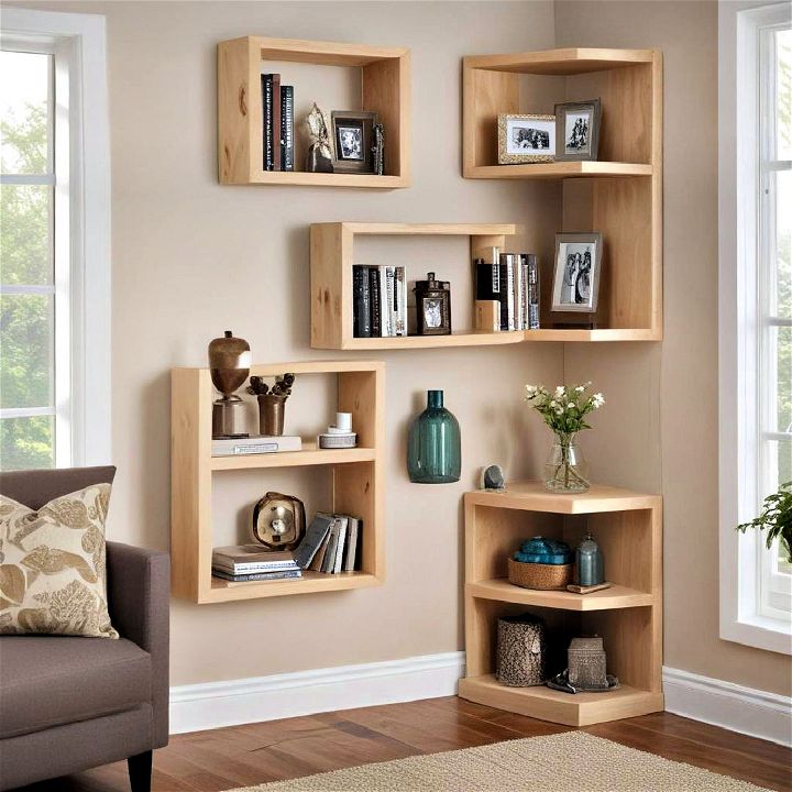 corner shelves to display and storage