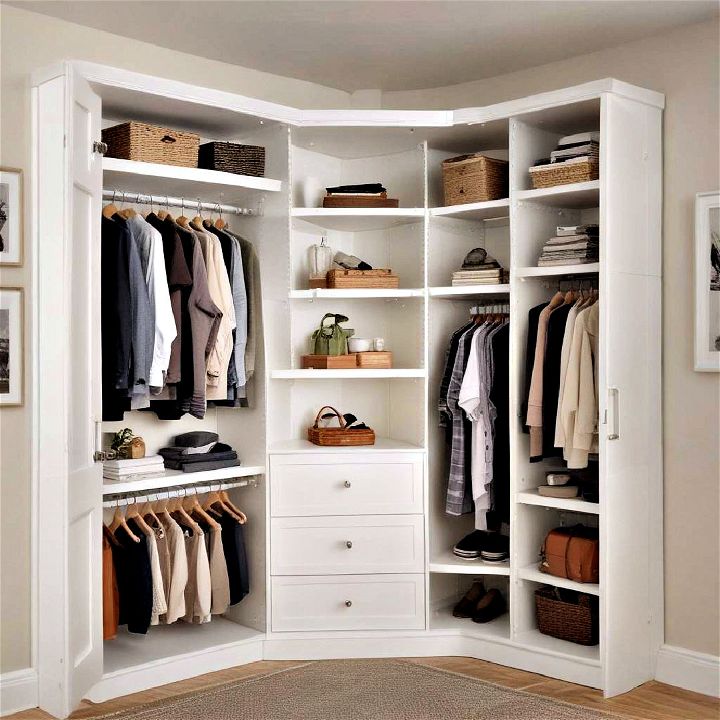 corner shelving units to utilize every inch of your closet
