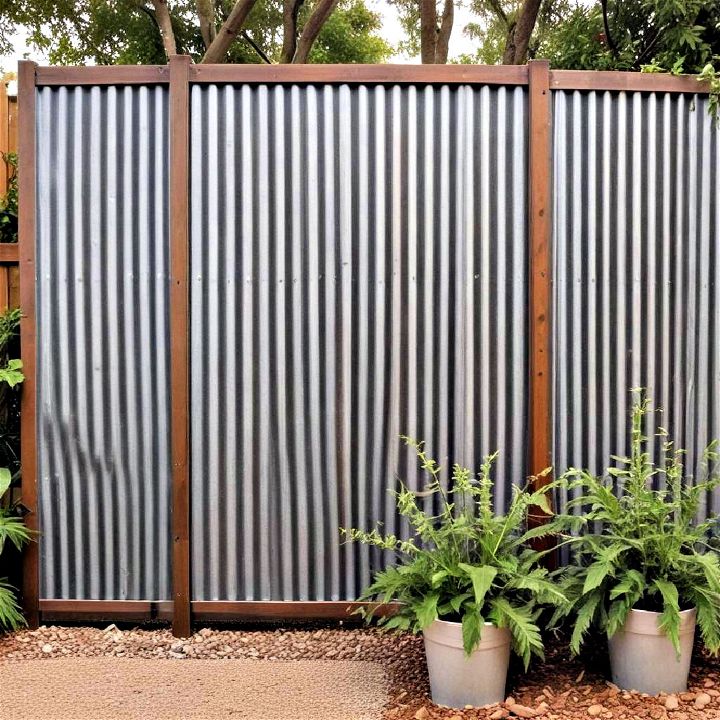 corrugated metal panels for durable modern privacy solution