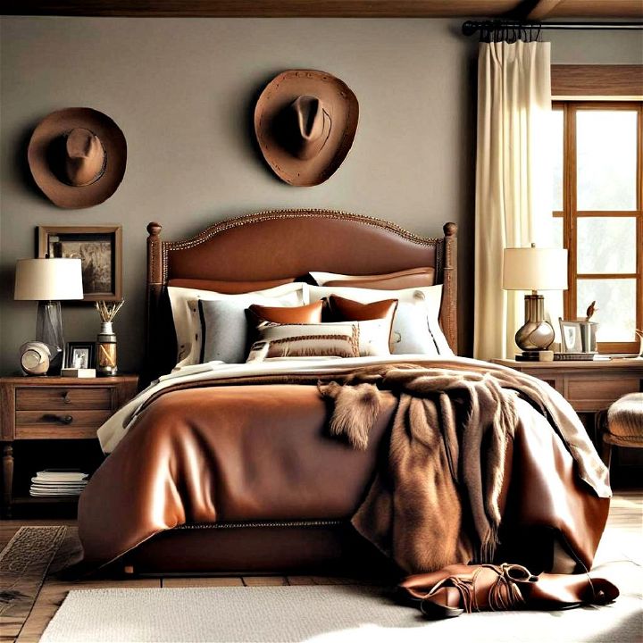 modern cowboy inspired bedroom
