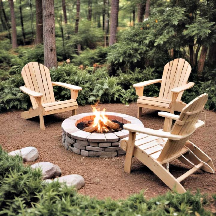cozy adirondack chairs for fire pit