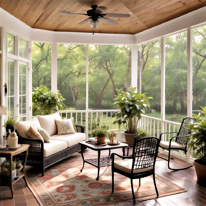 cozy and comfort screened porch