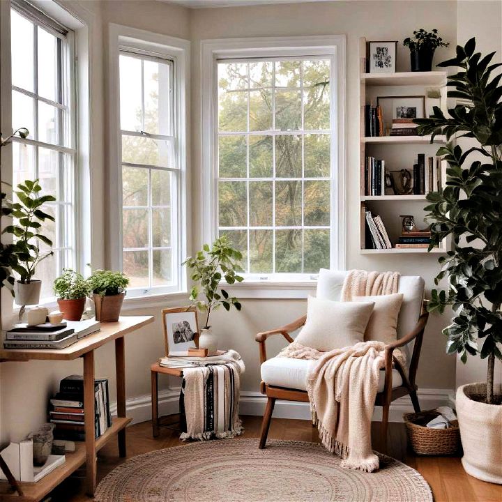 cozy and comfortable reading nook