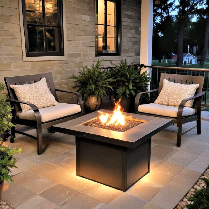 cozy and inviting fire pit table lights