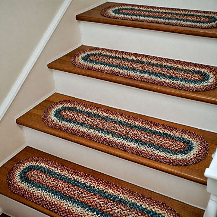 cozy braided runner for stairs